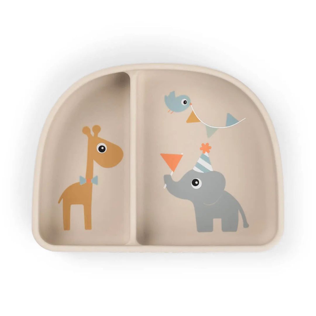 Done by Deer® Otroška deljena skledica Stick&Stay Celebration Sand Done by Deer