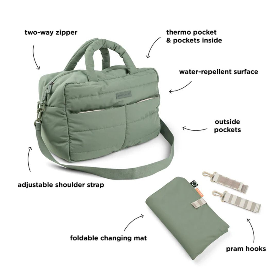 Done by Deer® Previjalna torba Quilted Green Done by Deer