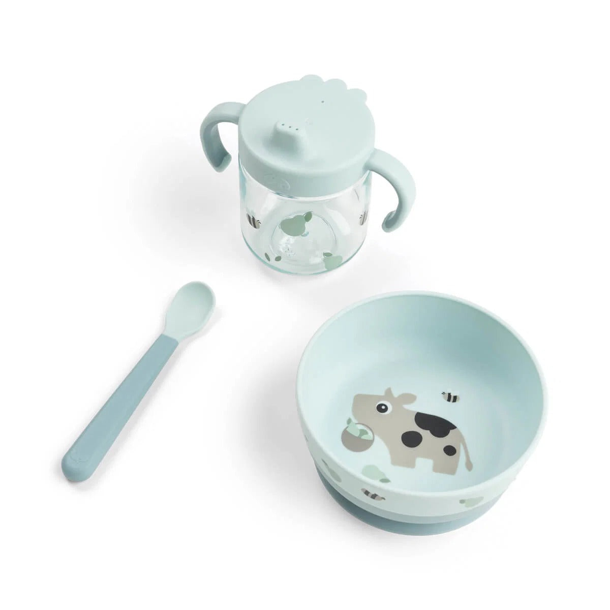 Done by Deer® Prvi jedilni set Foodie Tiny farm Blue