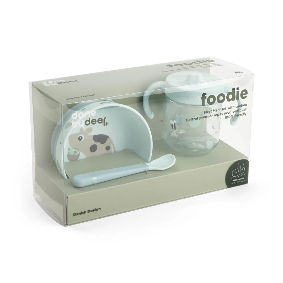 Done by Deer® Prvi jedilni set Foodie Tiny farm Blue