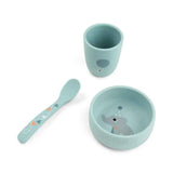 Done by Deer® Prvi set za hranjenje Stick&Stay Celebration Blue