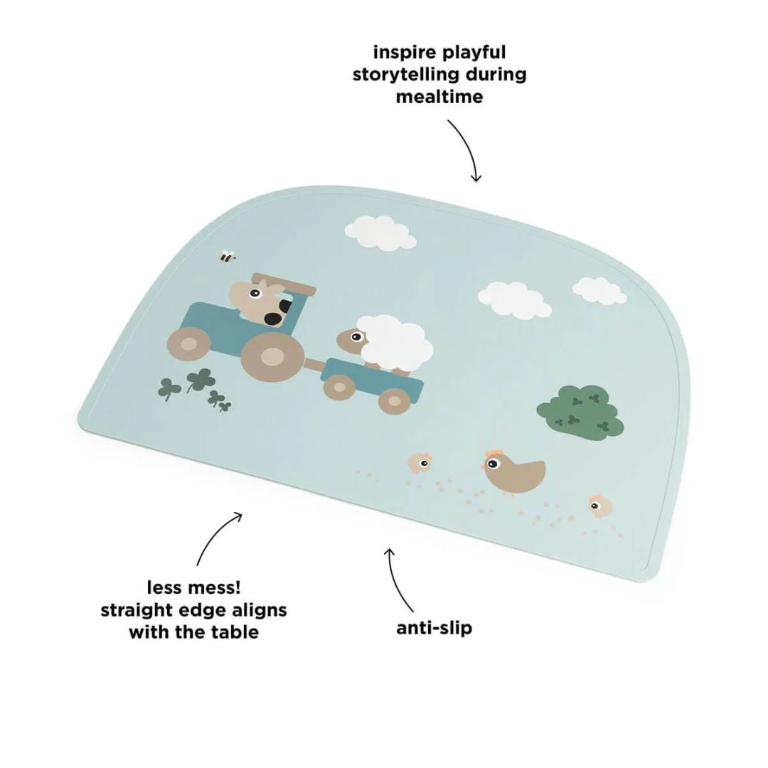 Done by Deer® Silikonska podloga Tiny farm Blue Done by Deer