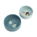 Done by Deer® Silikonska skledica Dotti Blue 2 kosa