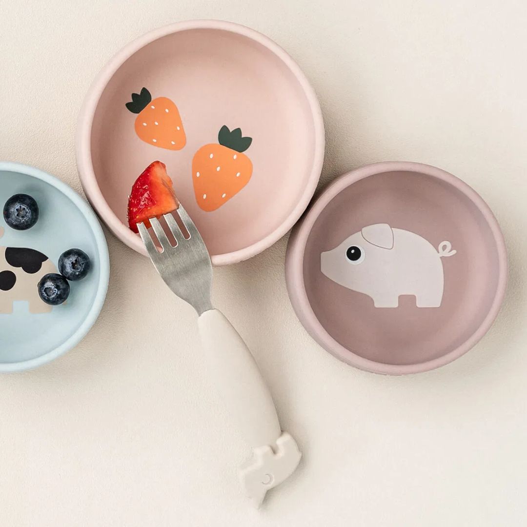 Done by Deer® Silikonska skledica Pigee Powder 2 kosa Done by Deer