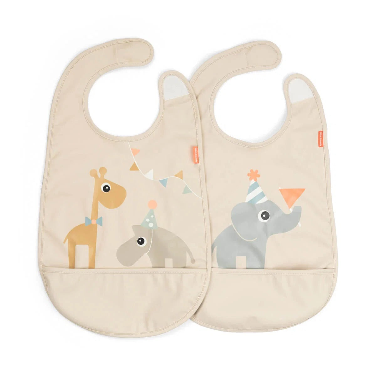 Done by Deer® Bib velcro 2-pack Celebration Sand