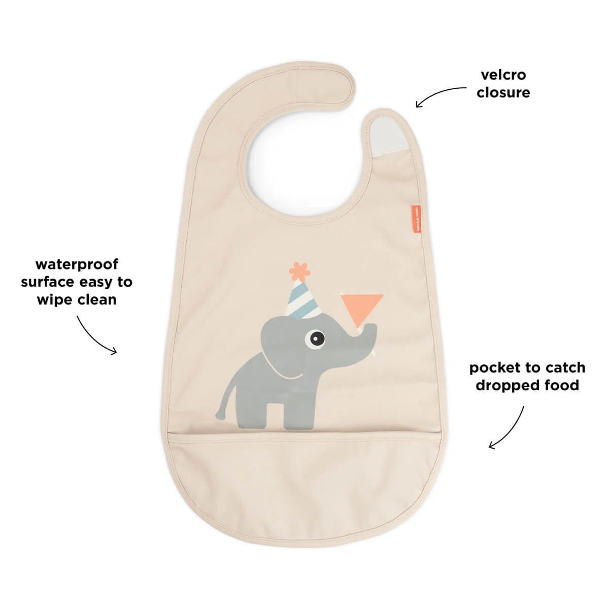 Done by Deer® Bib velcro 2-pack Celebration Sand