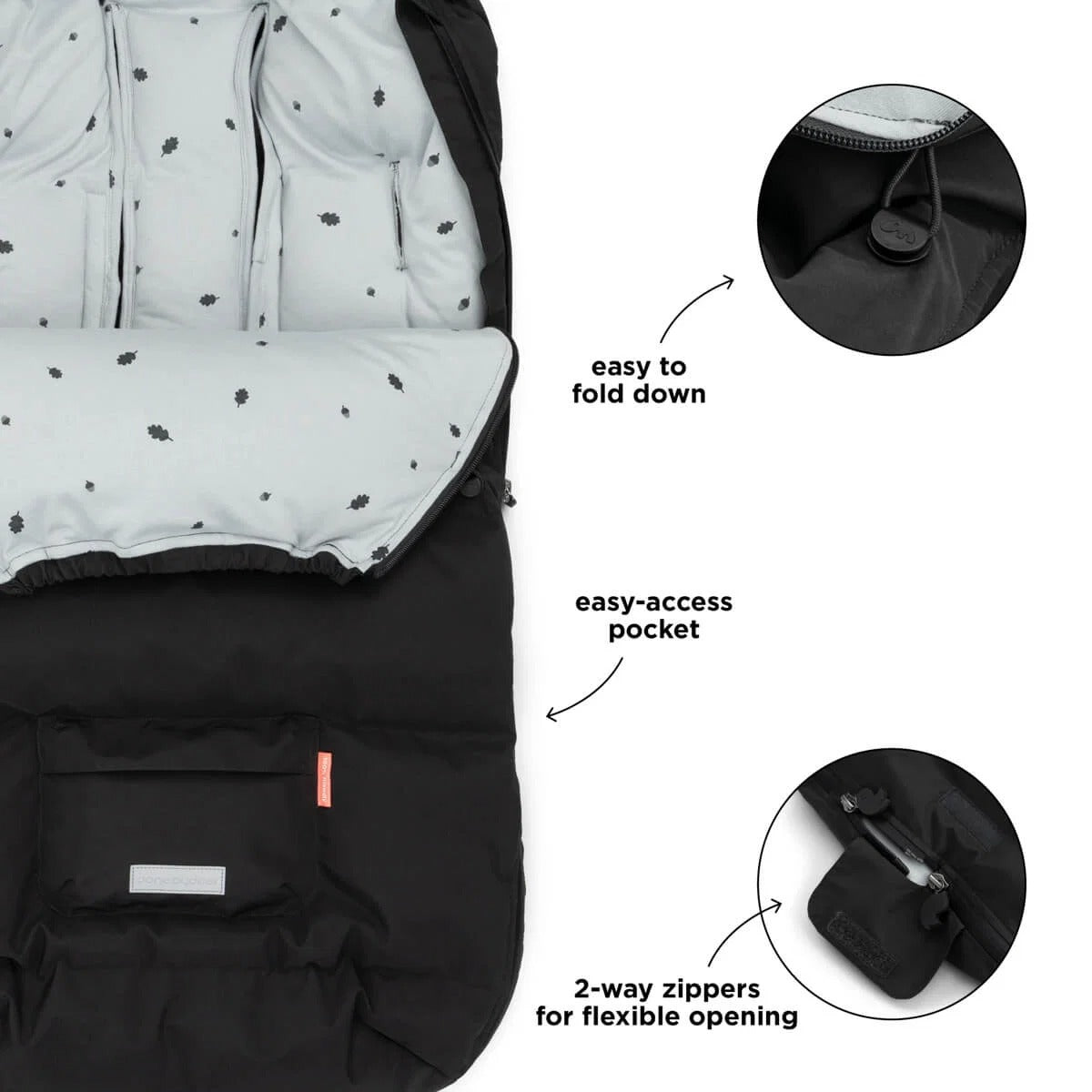 Done by Deer® Footmuff winter  Black