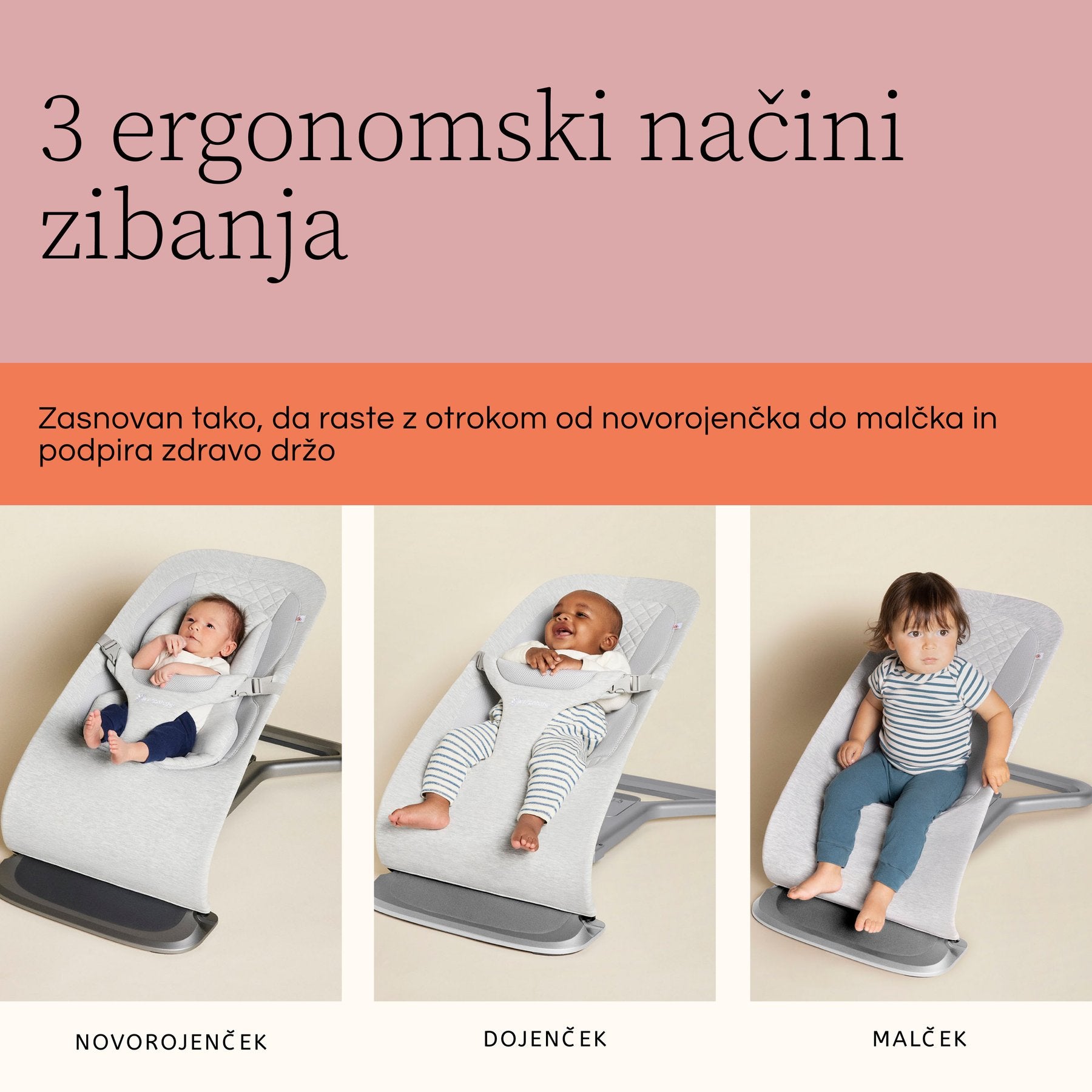 Ergobaby® Evolve ležaljka 3u1 Midnight Blue 