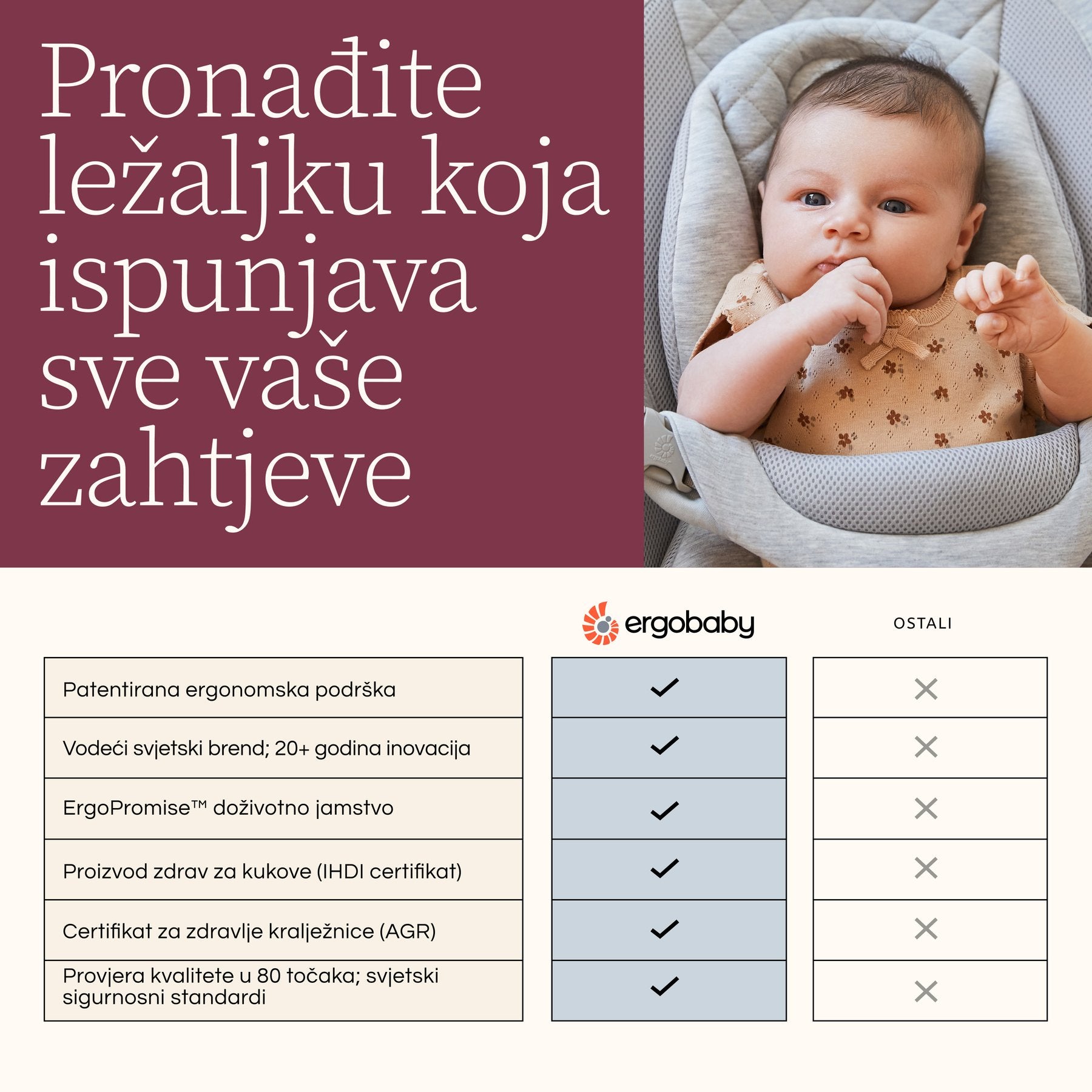 Ergobaby® Evolve ležaljka 3u1 Midnight Blue 