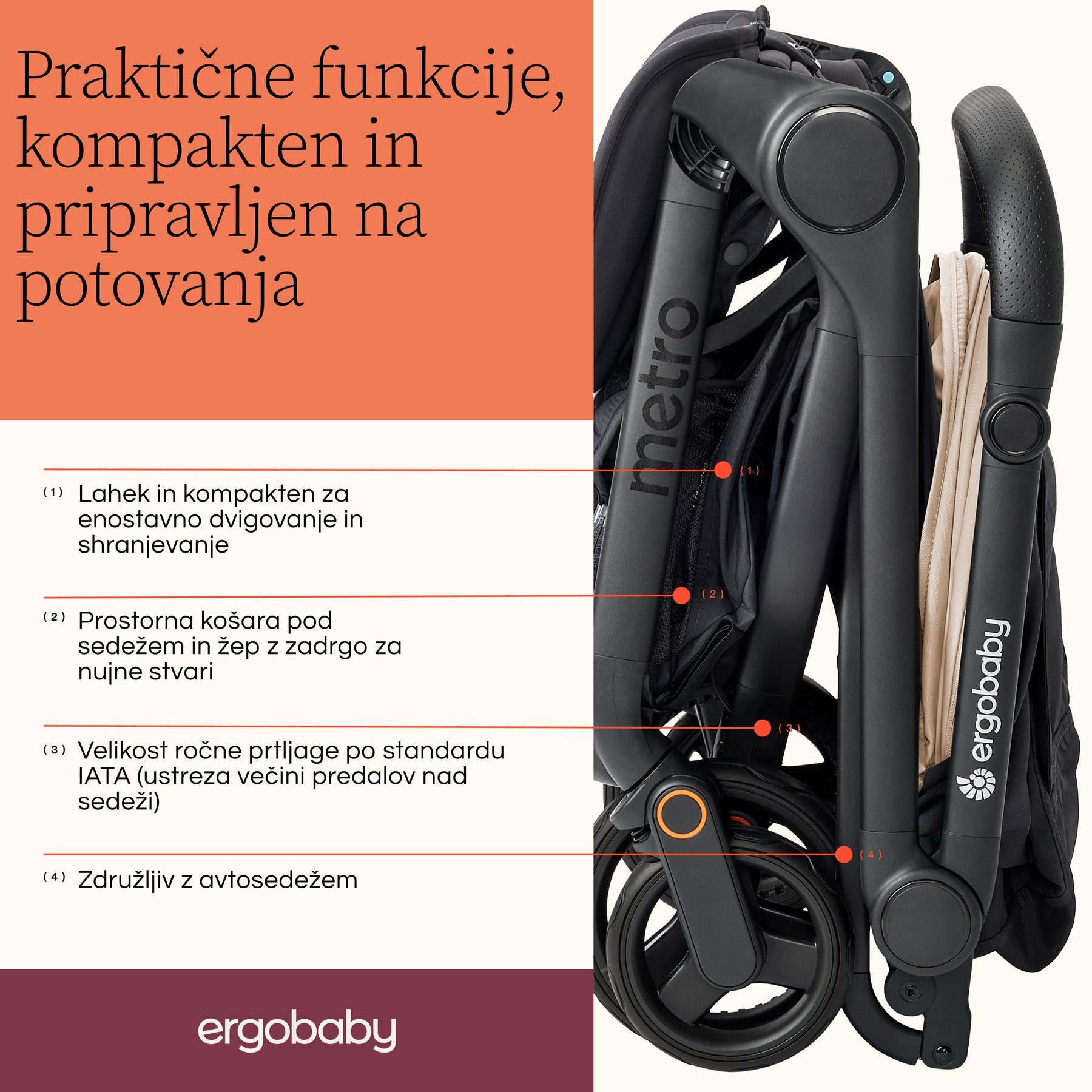 Ergobaby® Stroller Metro 3 Onyx Black