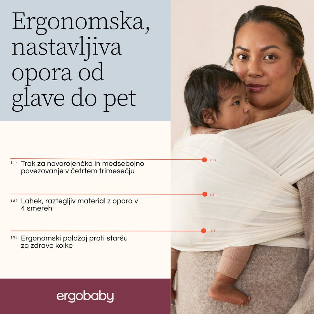 Ergobaby® Marsupio Aura Wrap Sustainable Mesh Cream