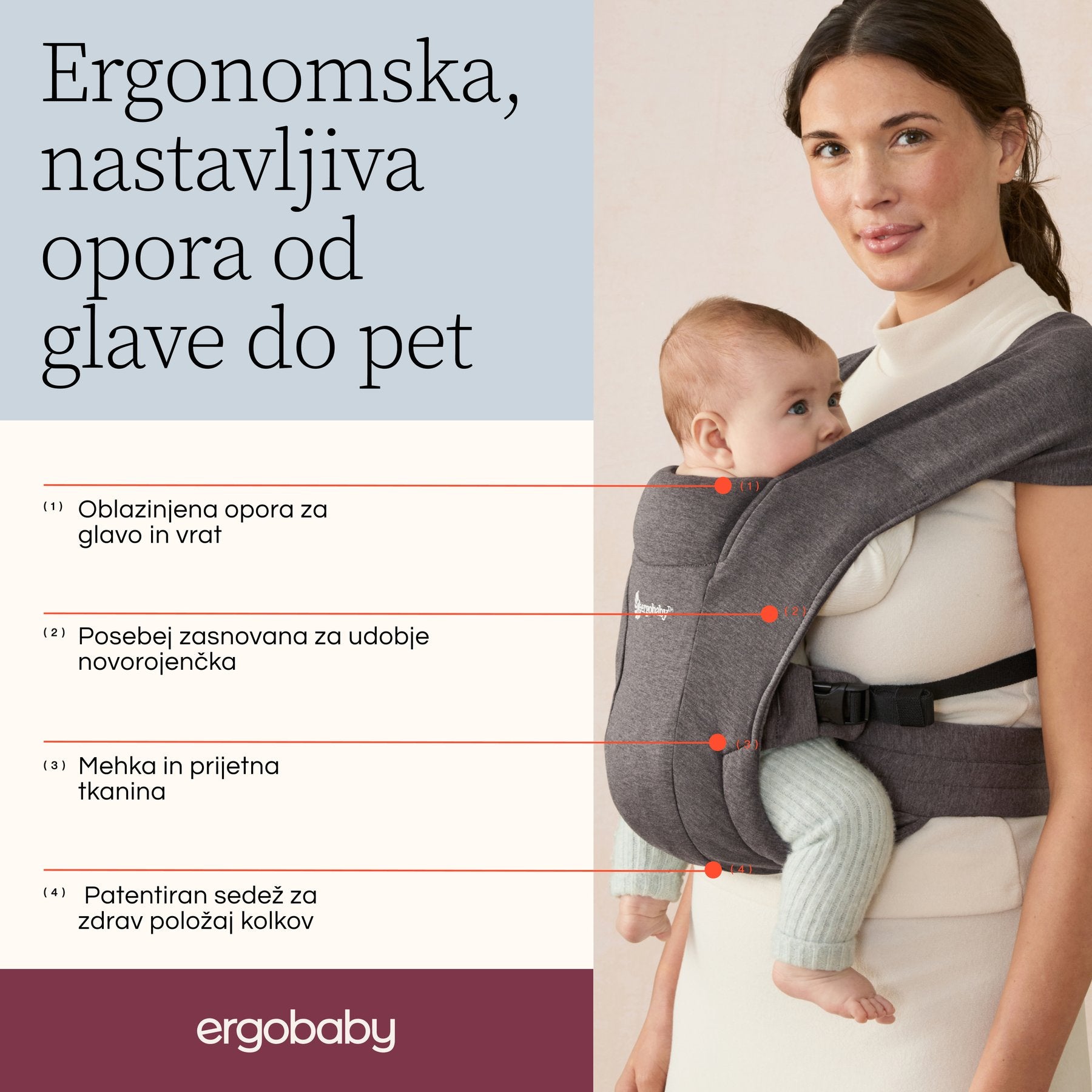Ergobaby® Nosiljka Embrace Heather Grey