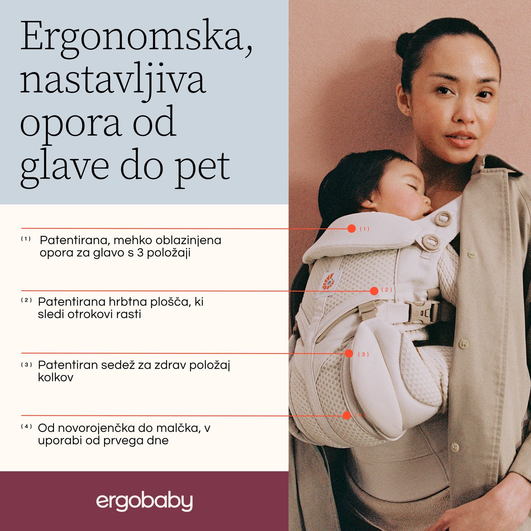 Ergobaby® Nosiljka Omni Classic Mesh Natural Beige