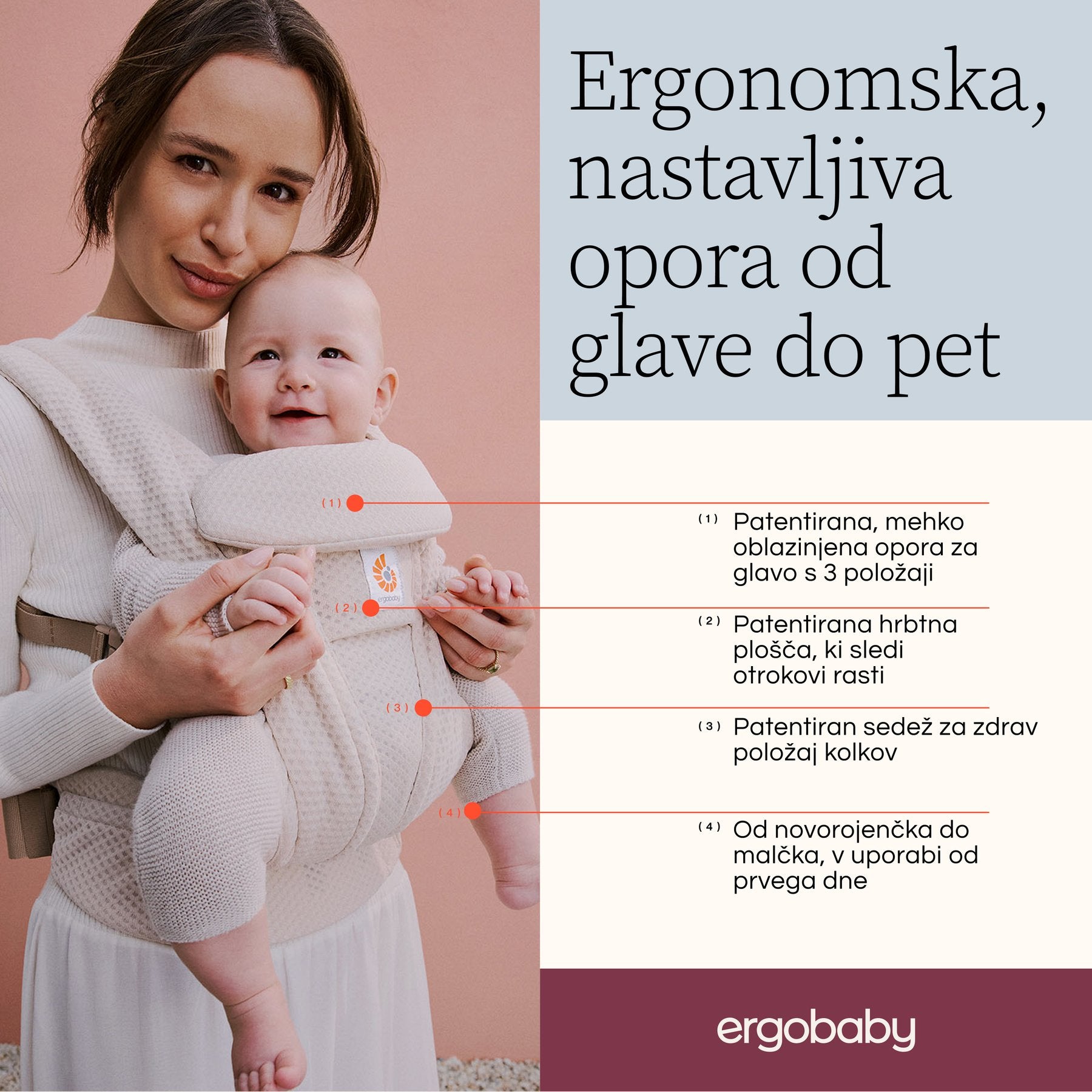 Ergobaby® Nosilka Omni Deluxe Mesh Soft Olive