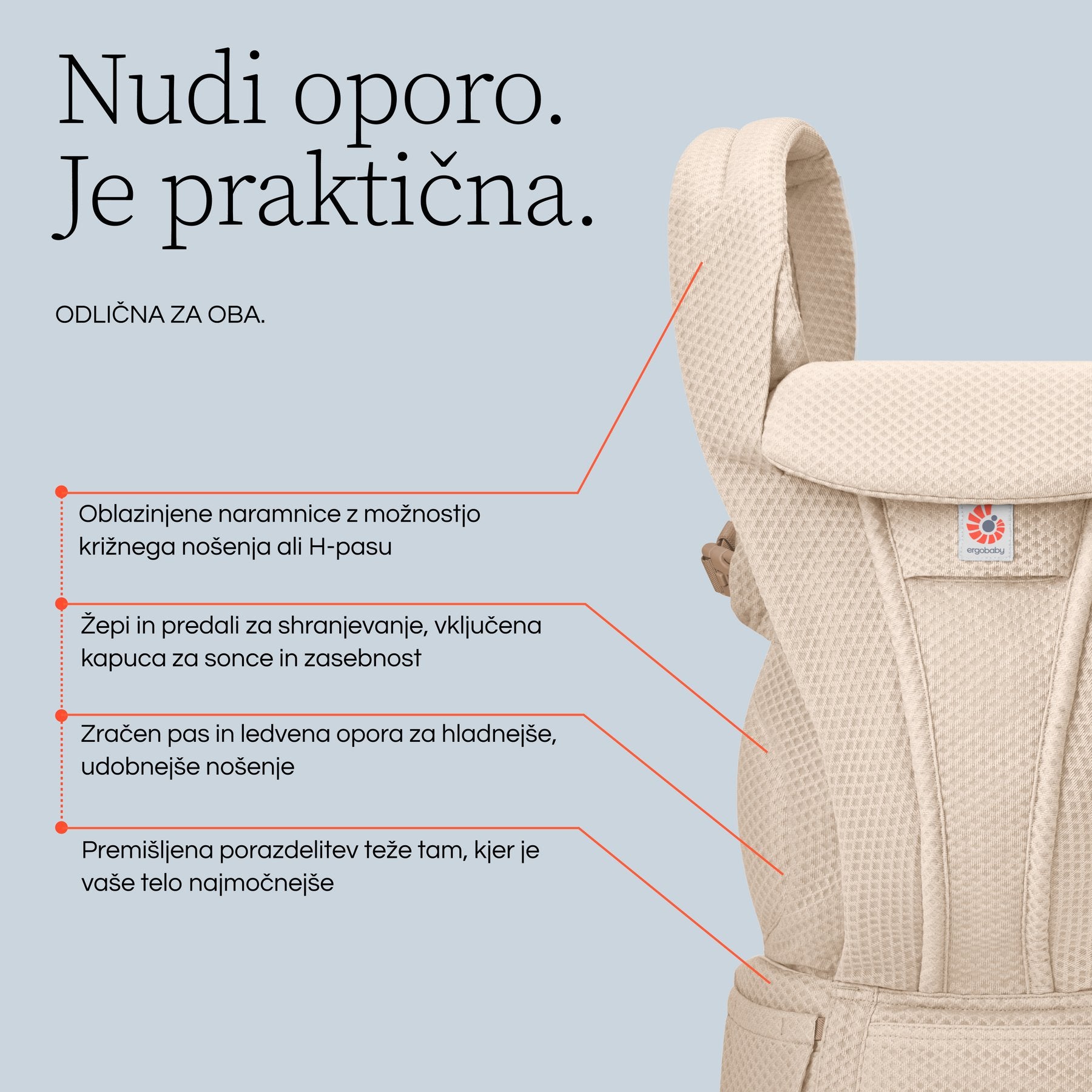 Ergobaby® Nosilka Omni Deluxe Mesh Soft Olive