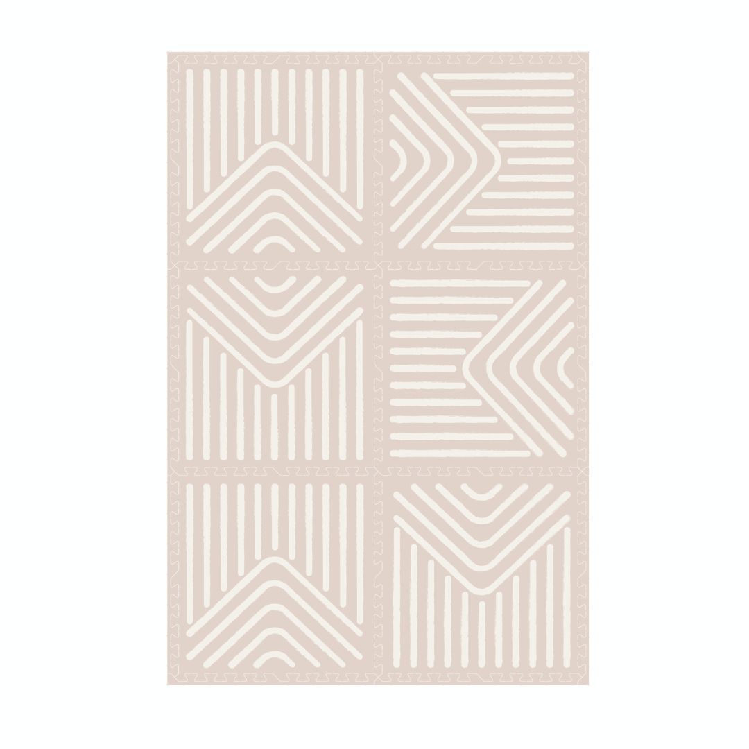 Evibell® Igralna podloga Puzzle 120x180 Lines Cream Tan Evibell