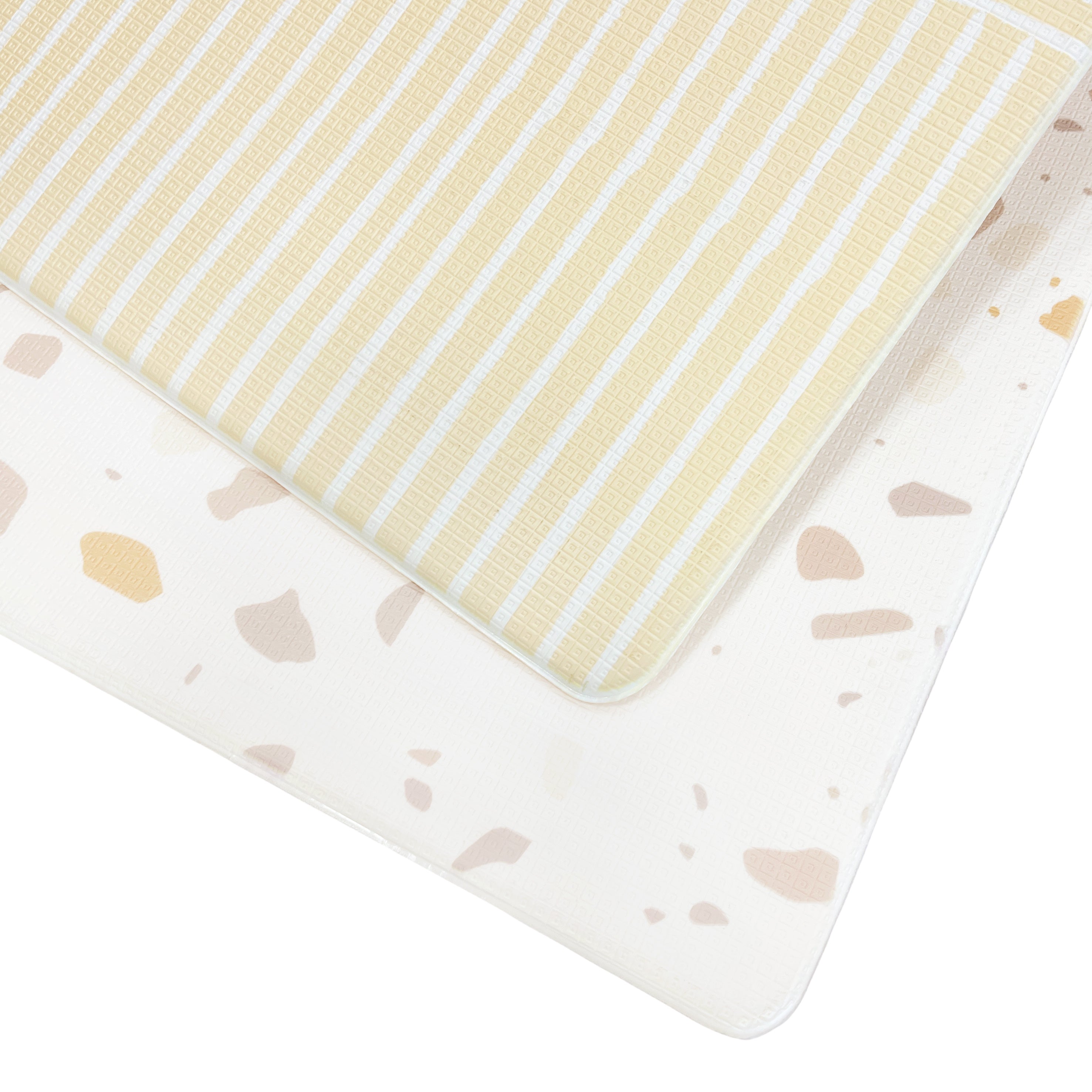 Evibell® Obojestranska igralna podloga iz TPU pene 140x200 Confetti/Terracotta