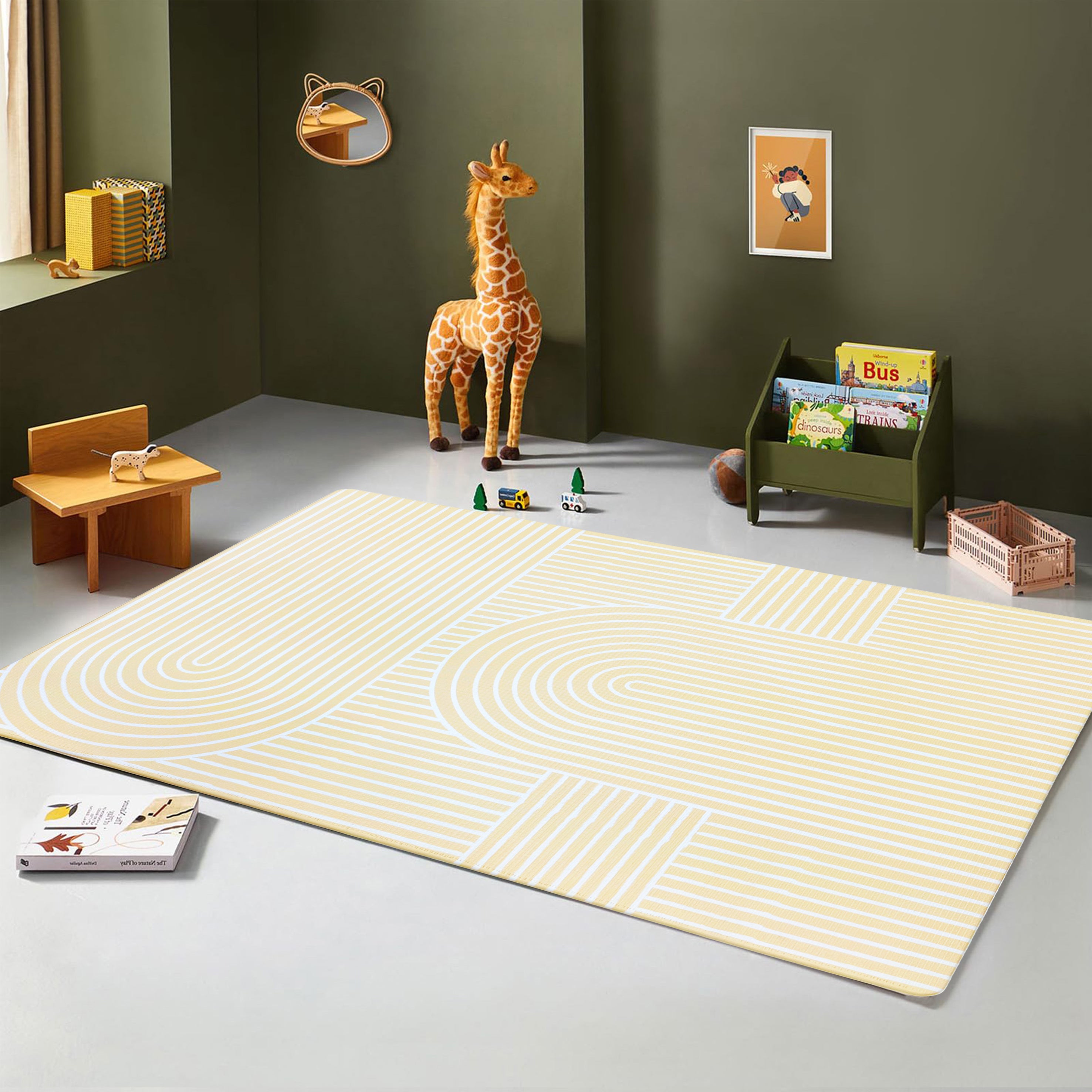 Evibell® Obojestranska igralna podloga iz TPU pene 140x200 Confetti/Terracotta