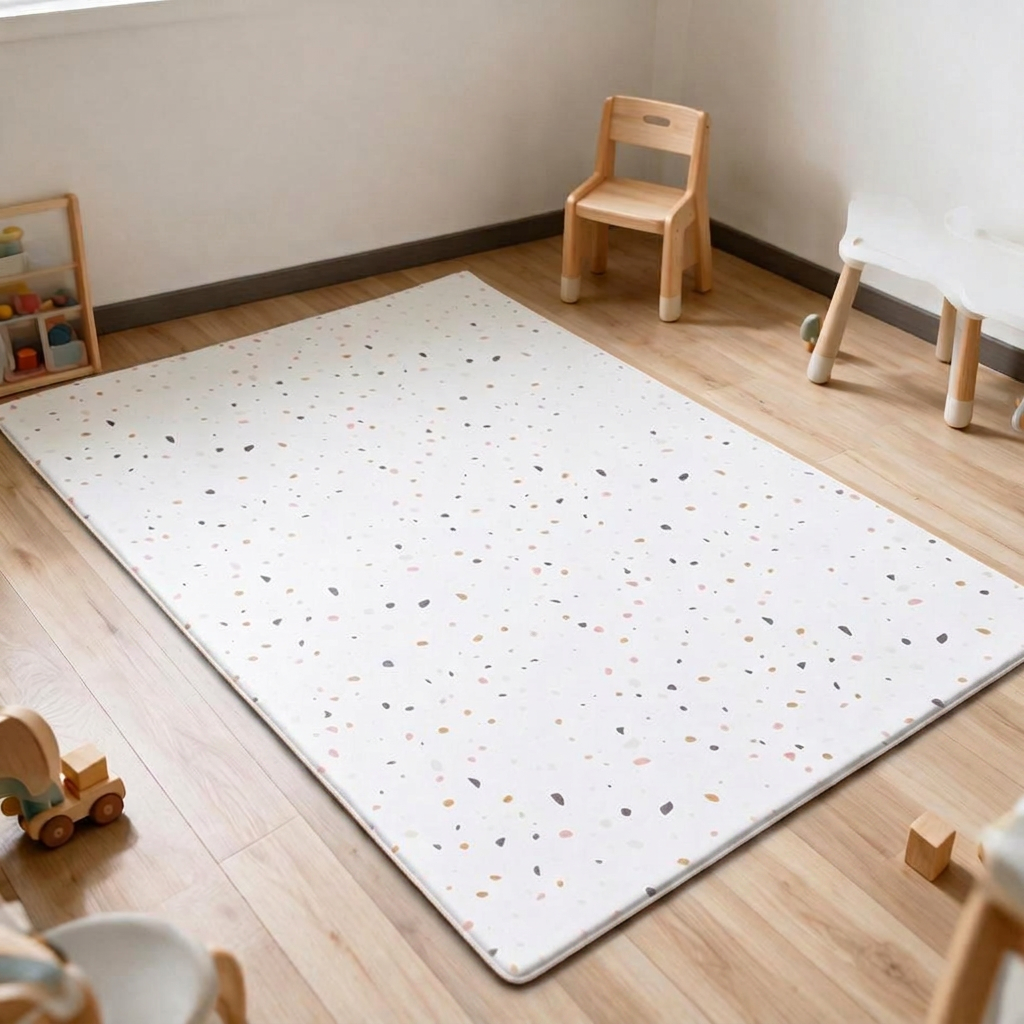 Evibell® Obojestranska igralna podloga iz TPU pene 140x200 Terrazzo/Wanderlust