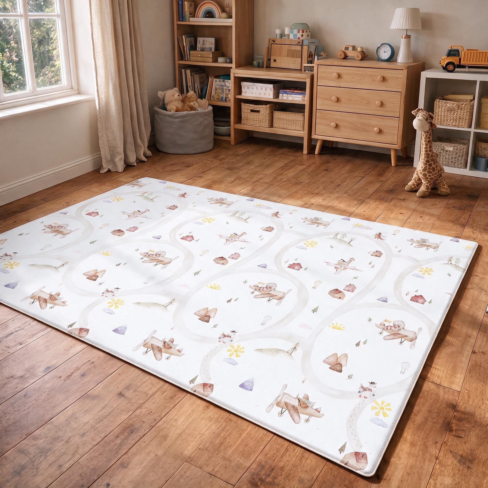 Evibell® Obojestranska igralna podloga iz TPU pene 140x200 Terrazzo/Wanderlust