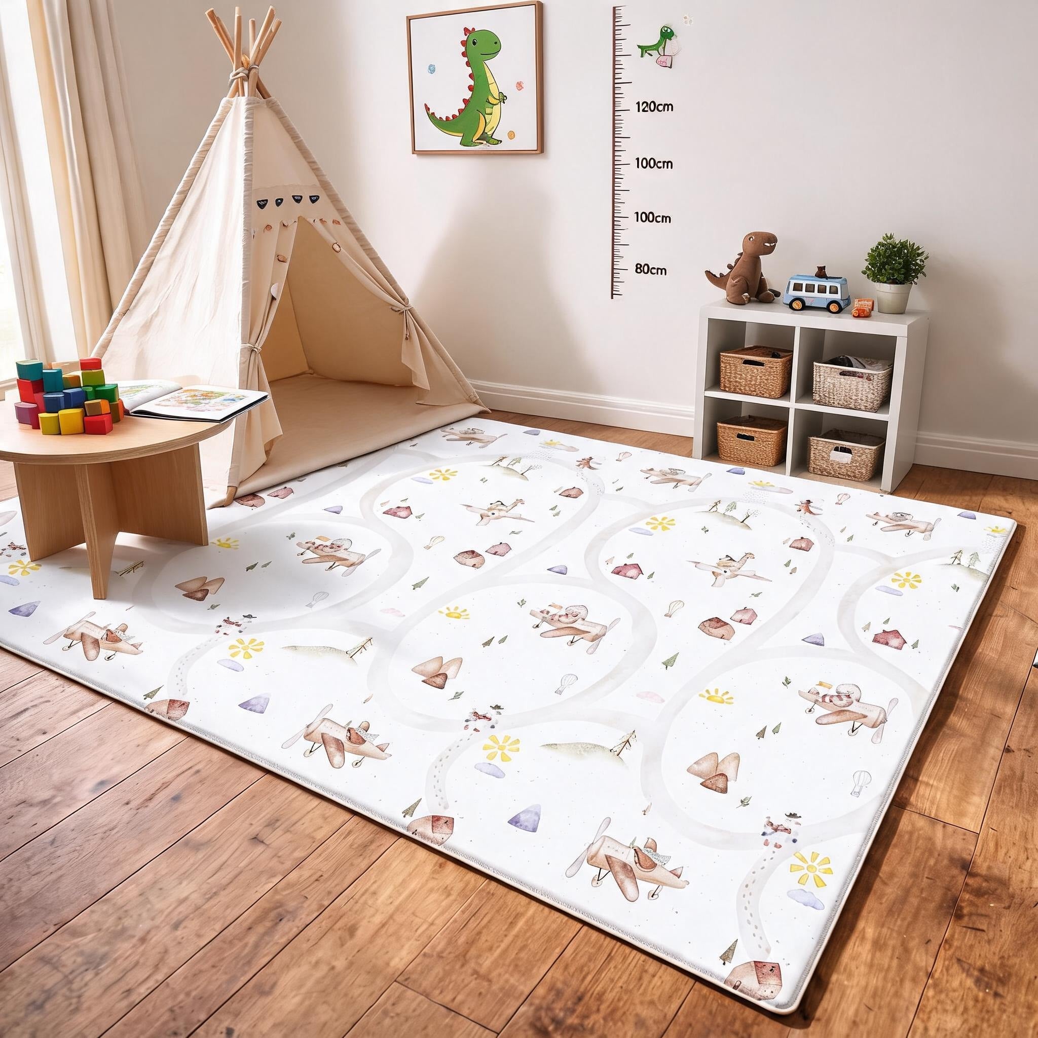 Evibell® Obojestranska igralna podloga iz TPU pene 140x200 Terrazzo/Wanderlust