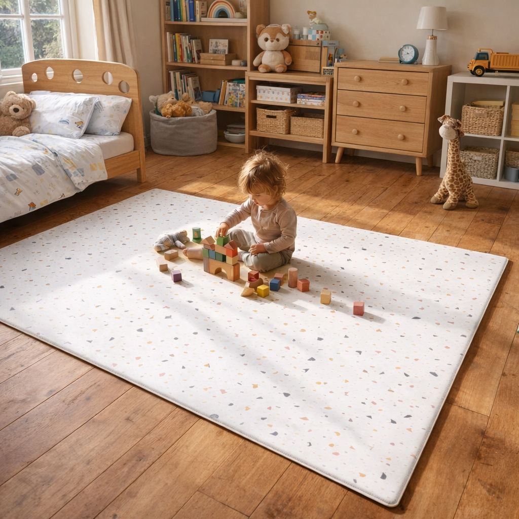 Evibell® Obojestranska igralna podloga iz TPU pene 140x200 Terrazzo/Wanderlust