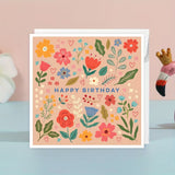 OTHR® Greeting card with envelope 10.5x10.5cm Happy Birthday Flower