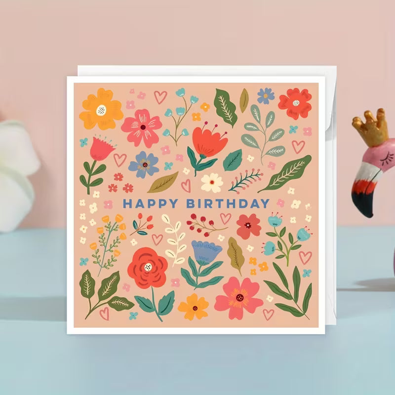 OTHR® Greeting card with envelope 10.5x10.5cm Happy Birthday Flower OTHR