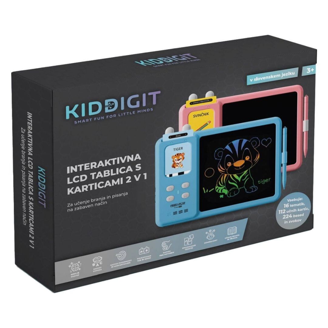 Free2Play® Interaktivna LCD tablica s karticami 2v1 Blue – slika 6