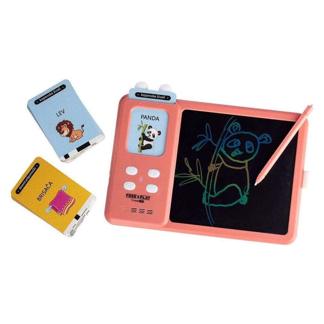 Free2Play® Interaktivna LCD tablica s karticami 2v1 Pink