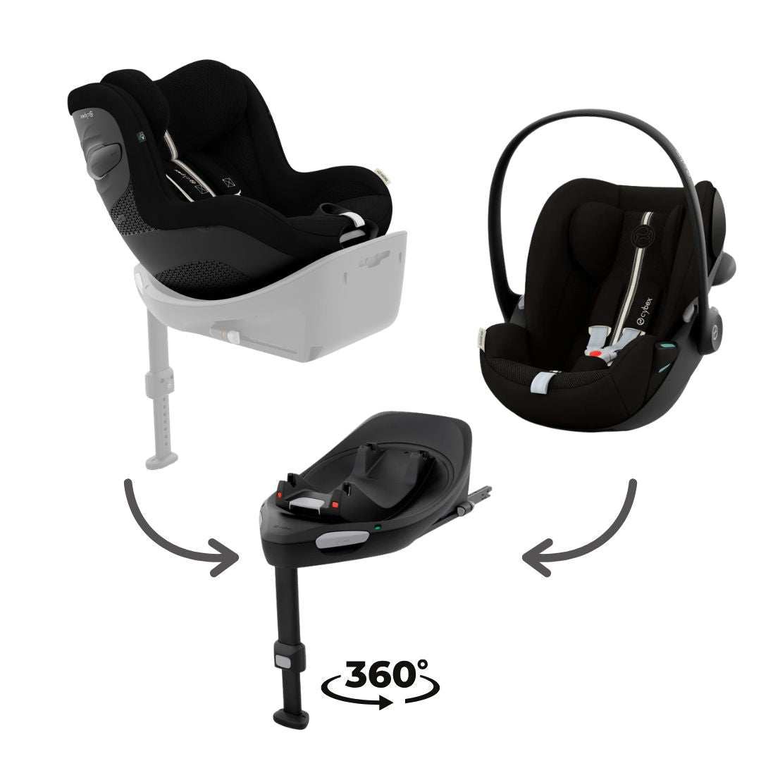 Cybex® 3v1 Avtosedež Cloud G3 i-Size (40-87 cm) + Sirona G3 (61-105 cm) Moon Black + Baza G3 360 Cybex