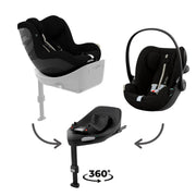 Cybex® 3v1 Avtosedež Cloud G3 i-Size (40-87 cm) + Sirona G3 (61-105 cm) Moon Black + Baza G3 360 Cybex