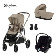 Cybex® Otroški voziček 3v1 Gazelle™ S + Avtosedež Aton B Almond Beige Cybex