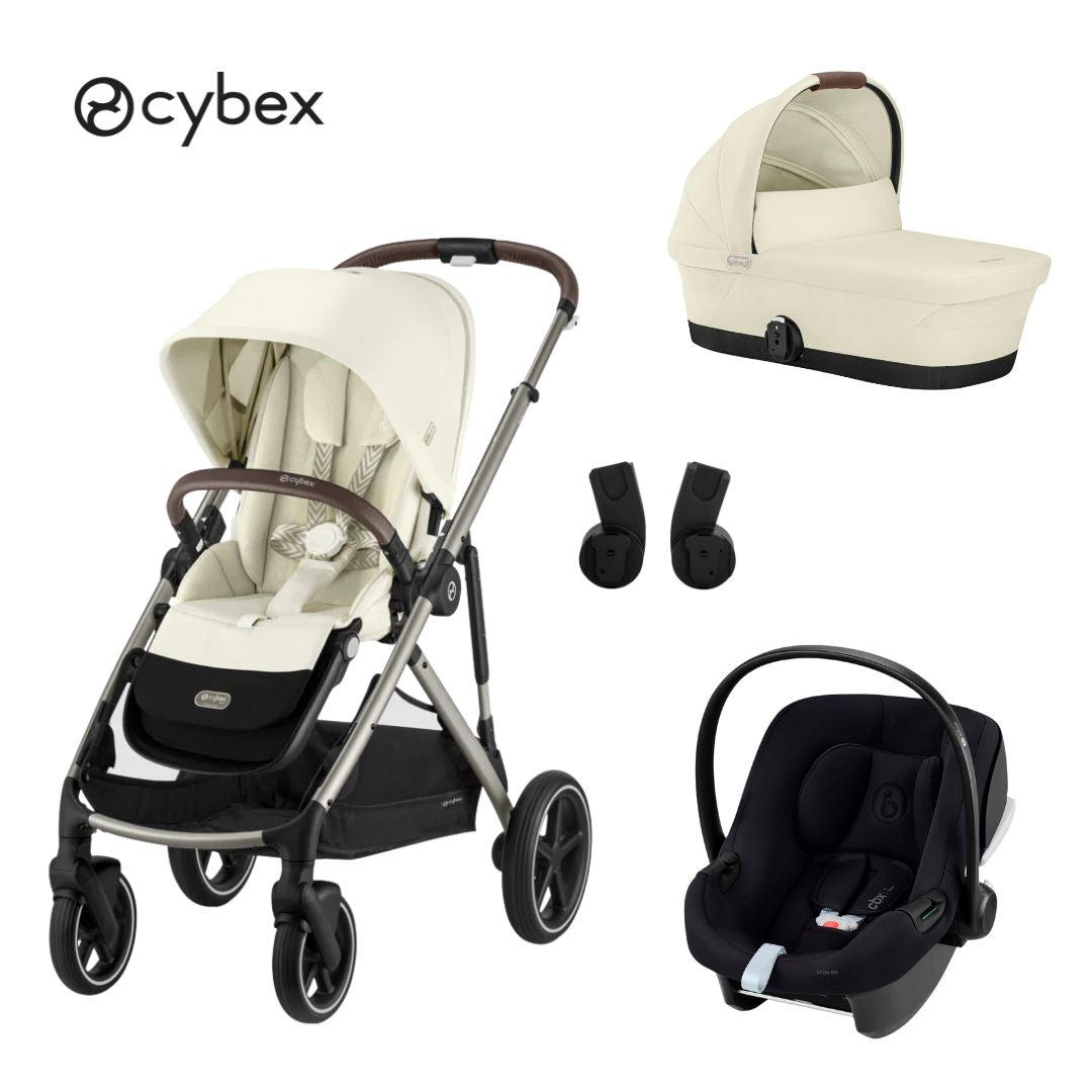Cybex® Otroški voziček 3v1 Gazelle™ S + Avtosedež Aton B Seashell Beige Cybex