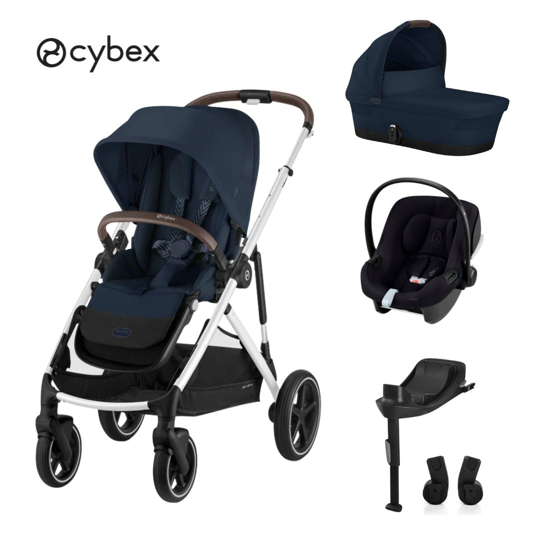 Cybex® Otroški voziček 4v1 Gazelle™ S + Avtosedež Aton B + IsoFix baza One Ocean Blue Cybex