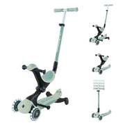 Globber® Zložljivi otroški skiro GO UP deluxe 360° s svetlečimi kolesi Pistacchio