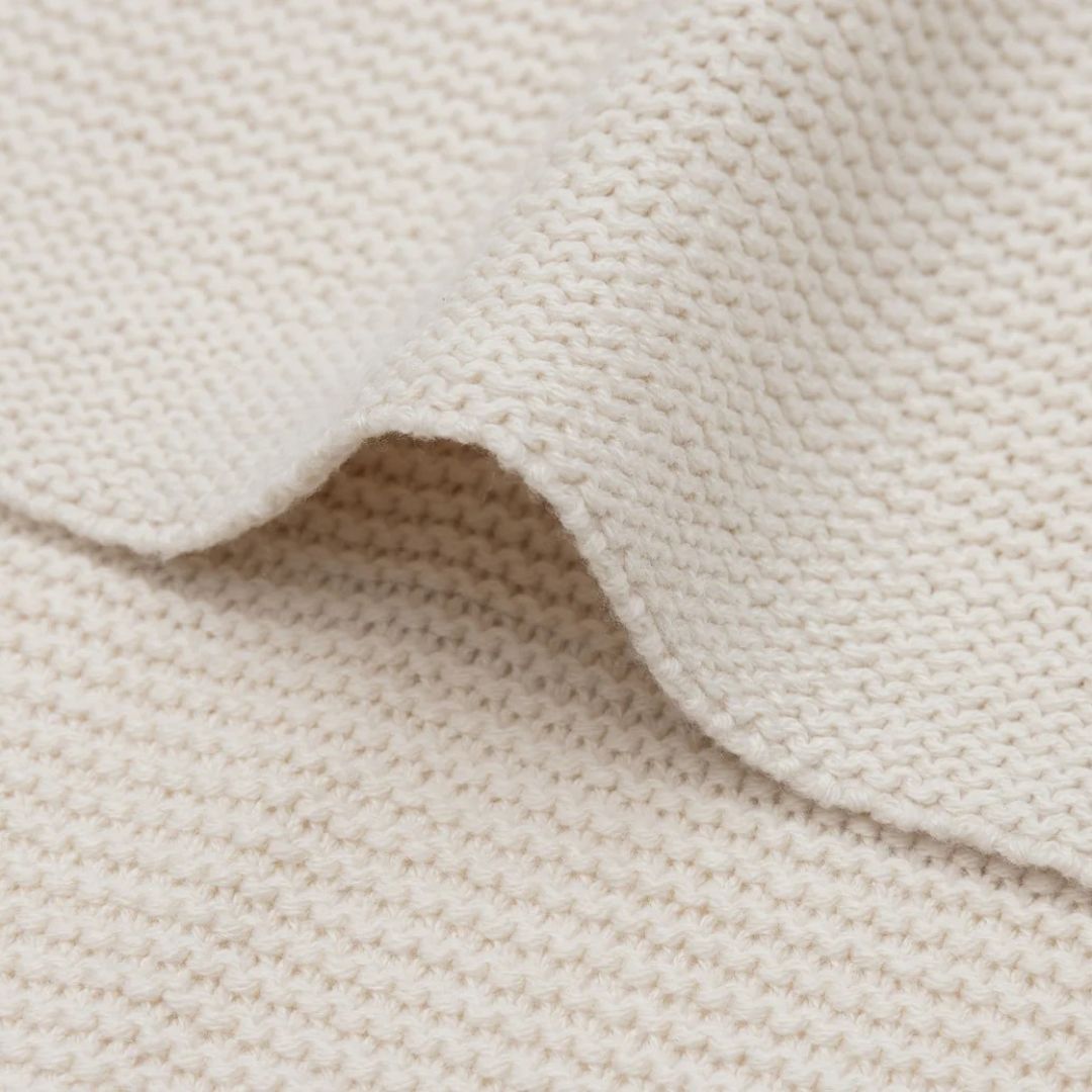 Jollein® Bombažna odejica Basic Knit Oatmeal 100x150 Jollein