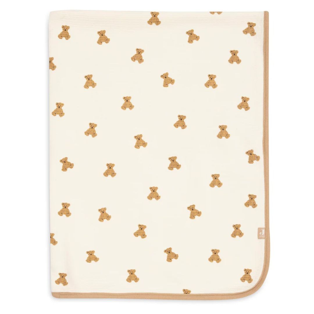 Jollein® Bombažna odejica Mini Teddy Bear Little Waffle 75x100 Jollein