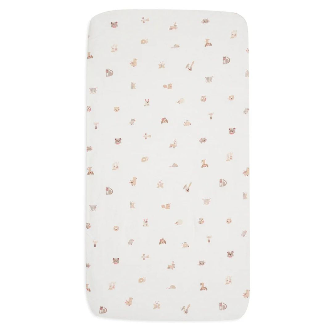 Jollein® Bombažna rjuha 60x120cm Animal Friends Jollein