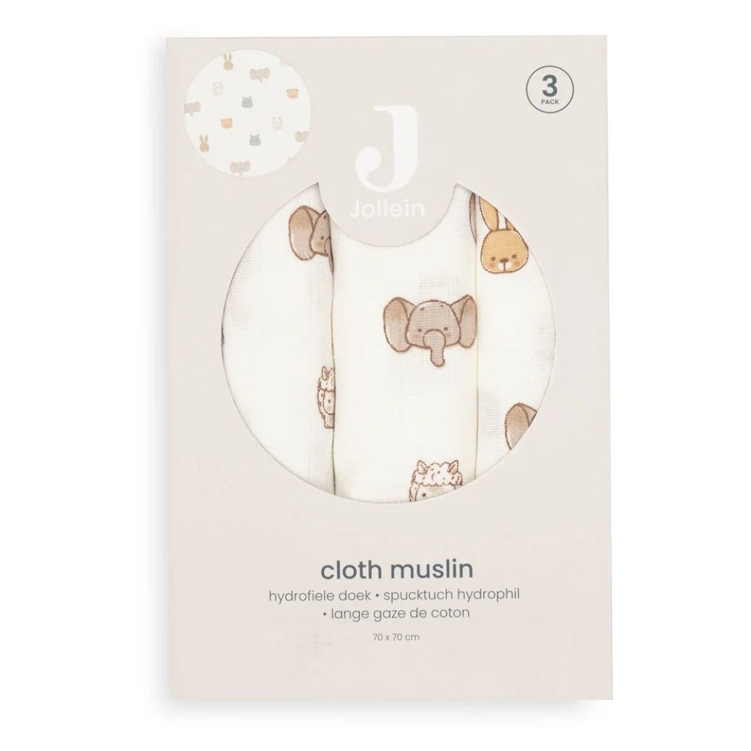 Jollein® Cloth Muslin 70x70cm Jollies 3 Pack