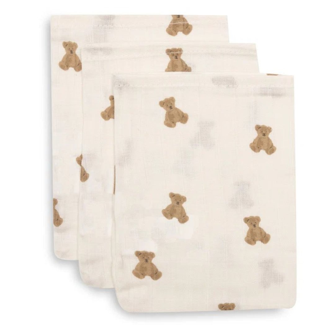 Jollein® Ensemble de 3 gants de toilette Mini Teddy Bear 20x15