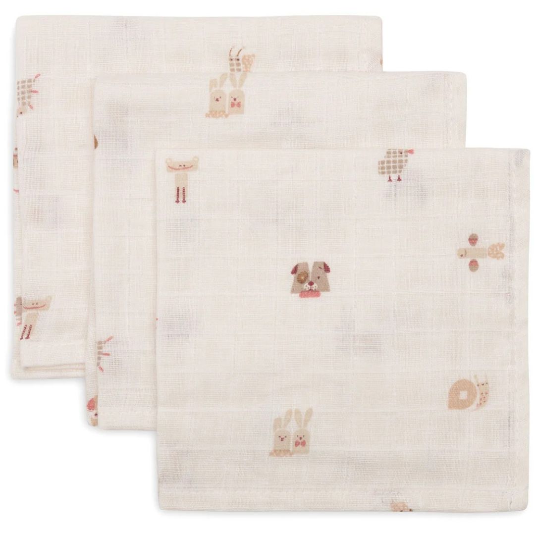 Jollein® Komplet 3 tetra pleničk Animal Friends 31x31 cm Jollein