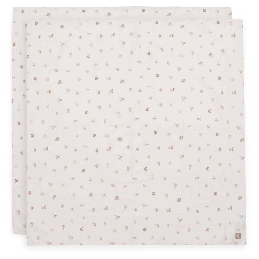 Jollein® Komplet dveh tetra pleničk Animal Friends 115x115cm Jollein