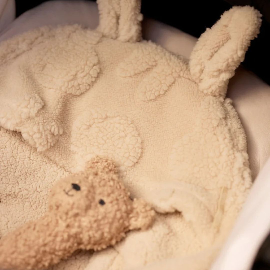 Jollein® Odeja za avtosedež Miffy Jacquard Teddy Sand 105x100