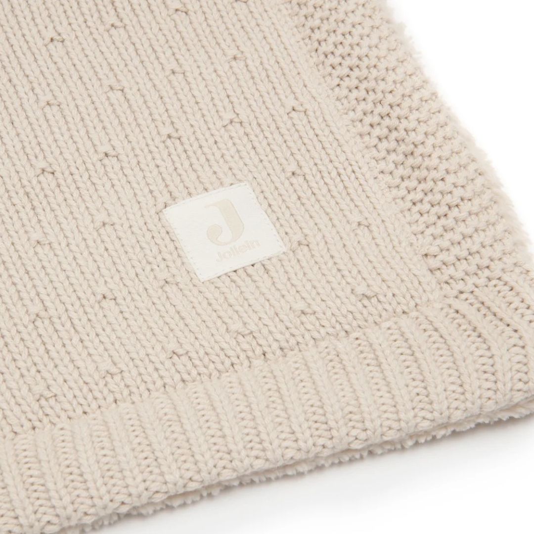 Jollein® Couverture tricotée Sprinkle Knit Sand/Fluffy 100x150