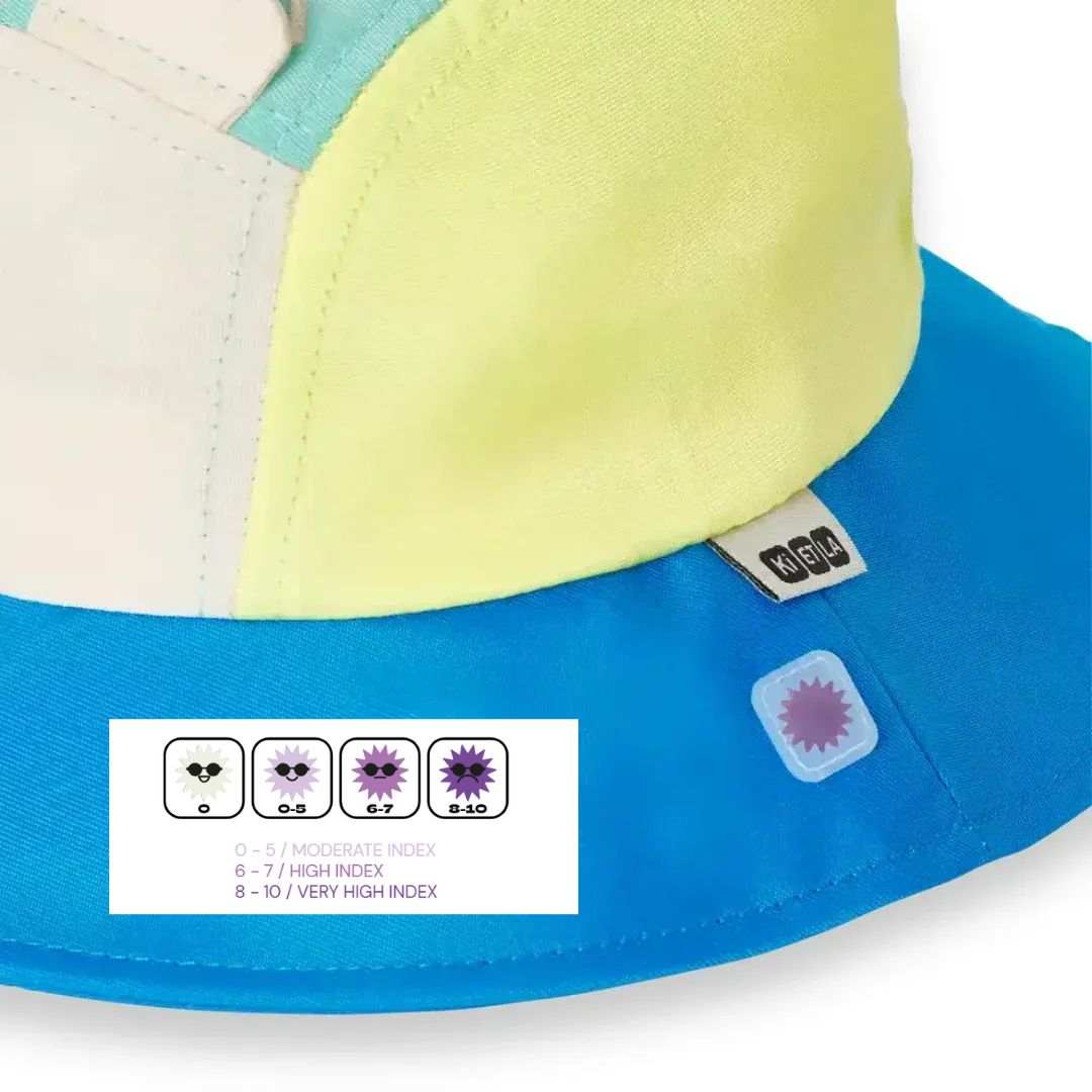 KiETLA® Klobuček Camper Hat Lion Vert Yellow Blue Ki ET LA