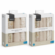 KikkaBoo® Salviette in mussola 6 pezzi 30x30 cm Secret Garden Beige + KikkaBoo® Pannolini in mussola 3 pezzi 75x75 cm Secret Garden Beige