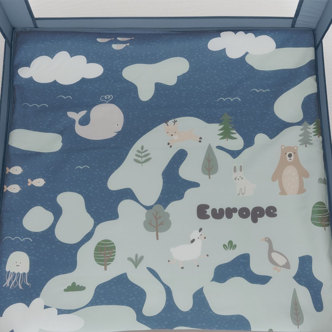 KikkaBoo® Otroška stajica Enjoy Europe Blue 2026 KikkaBoo