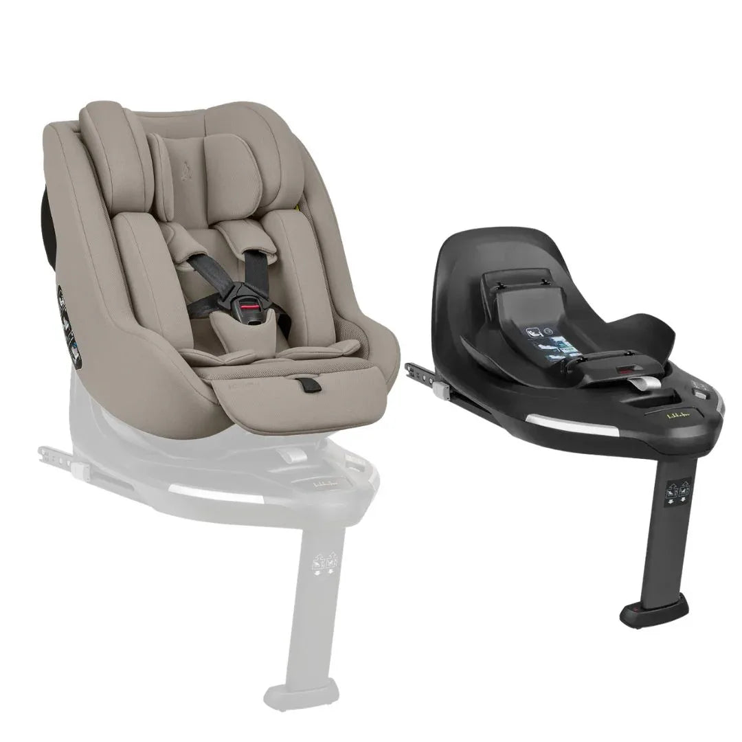 KikkaBoo® Platinum Otroški avtosedež i-Class Plus i-SIZE (40-105 cm) Champagne + vrtljiva Isofix baza 360 Noir KikkaBoo