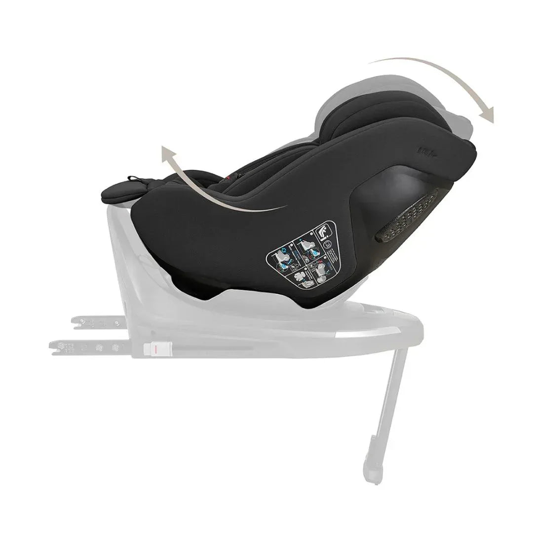 KikkaBoo® Platinum Otroški avtosedež i-Class Plus i-SIZE (40-105 cm) + vrtljiva Isofix baza 360 Noir KikkaBoo